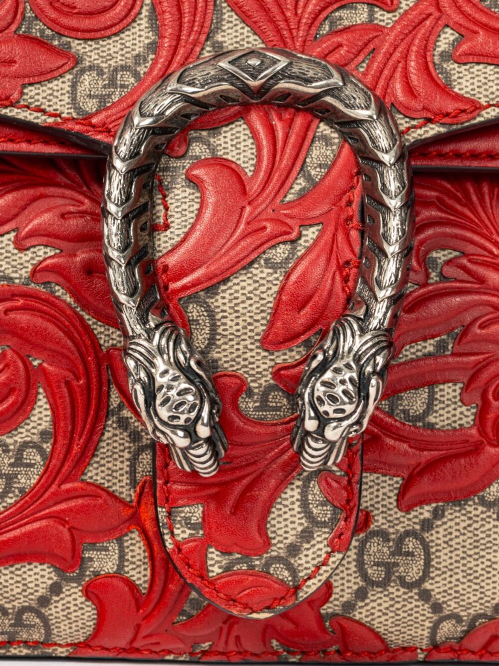 Gucci Dionysus Red Arabesque & GG Supreme Shoulder Bag - Picture 10 of 14